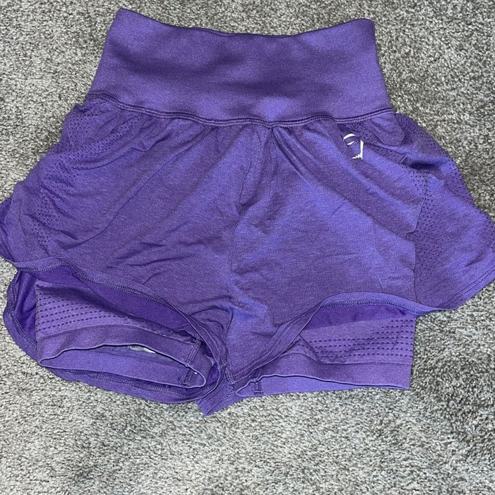 Gymshark lined purple stretch gym sexy work out skort shorts S pickleball tennis